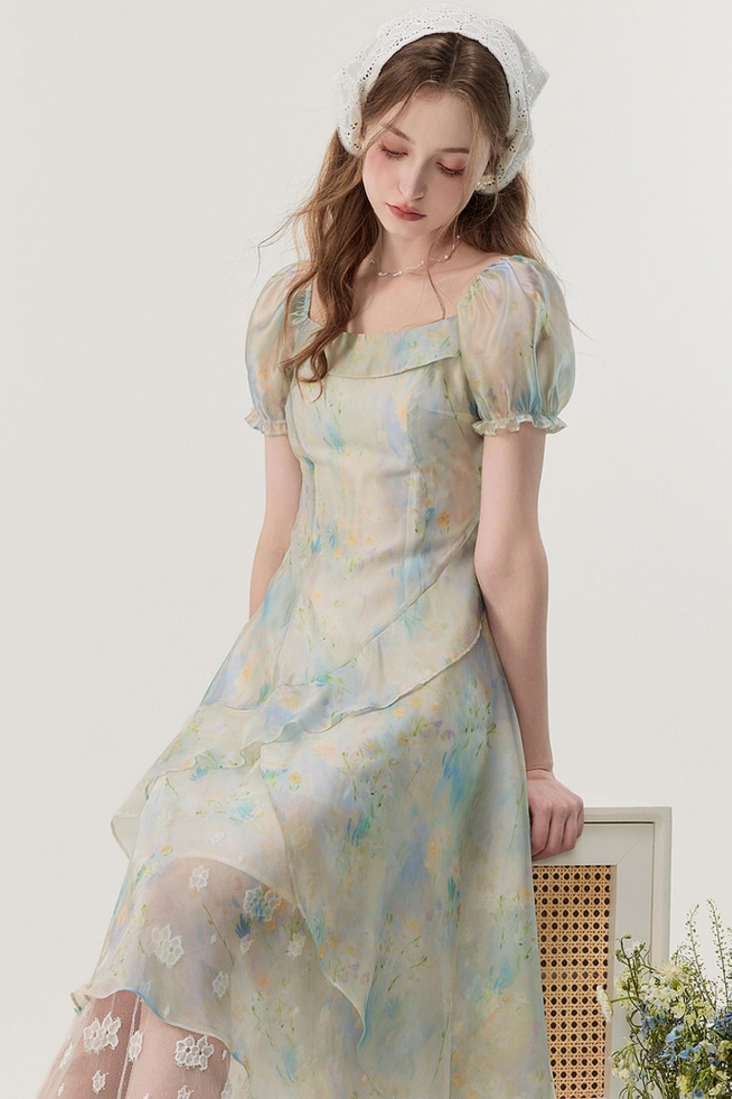 Petite Fit French Long Skirt Dress