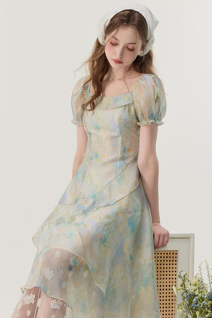 Petite Fit French Long Skirt Dress