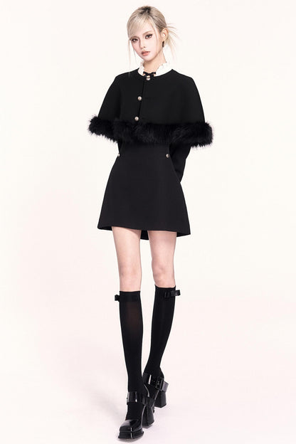 Atmospheric Woolen Shawl Dress Set-Up