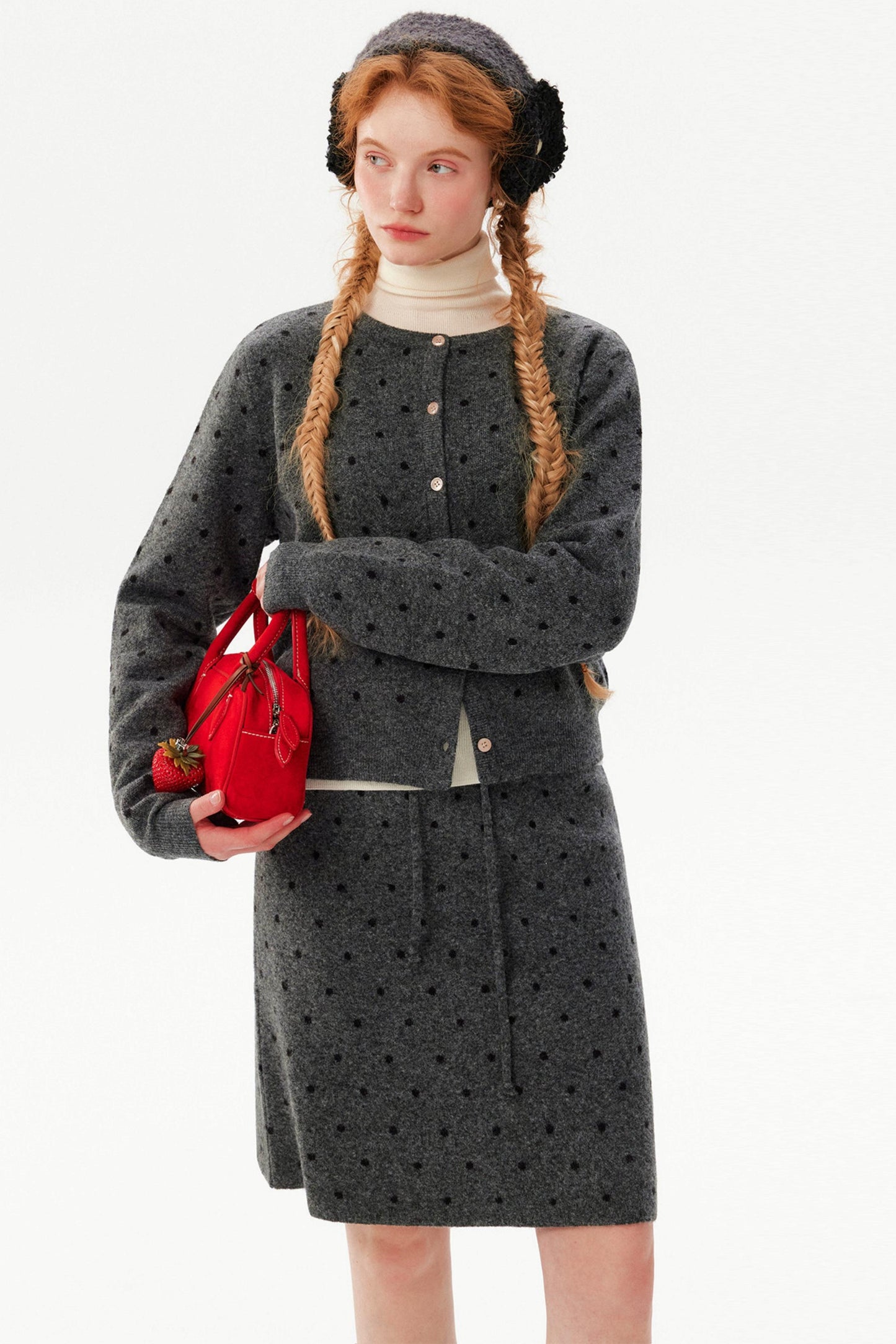 Romantic Polka Dot Cardigan Set-Up