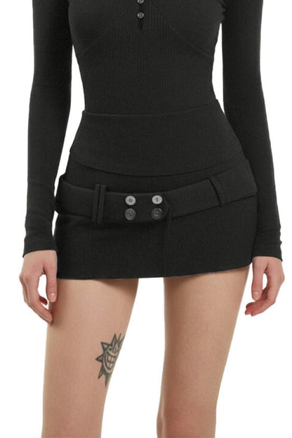 Retro Black Slim Skirt