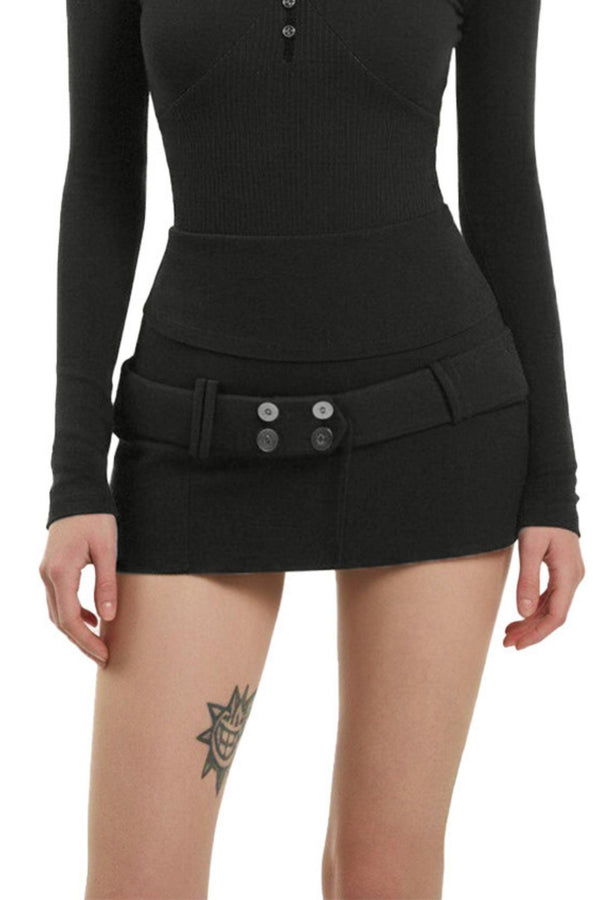 Retro Black Slim Skirt