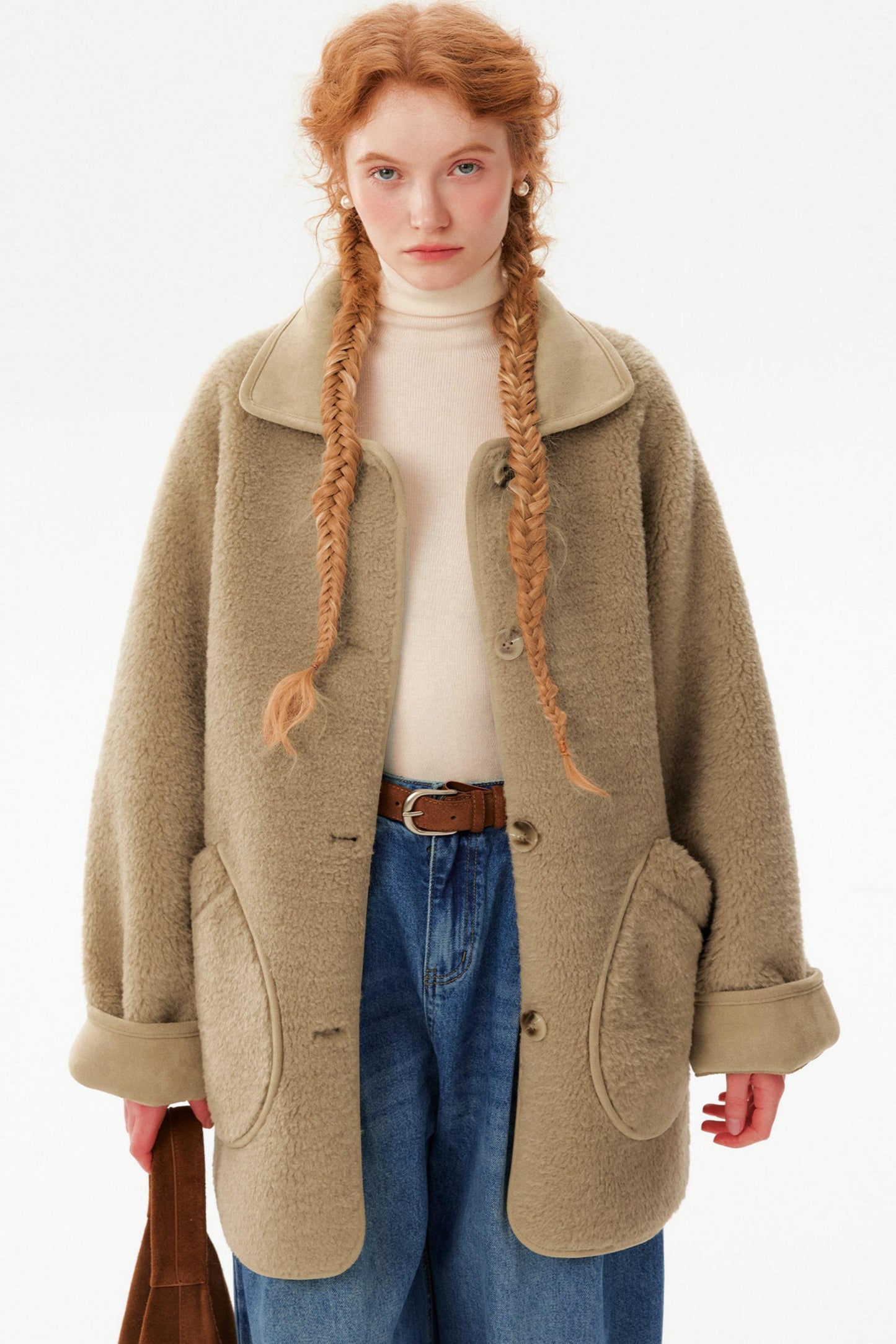Retro Suede Lamb Wool Coat