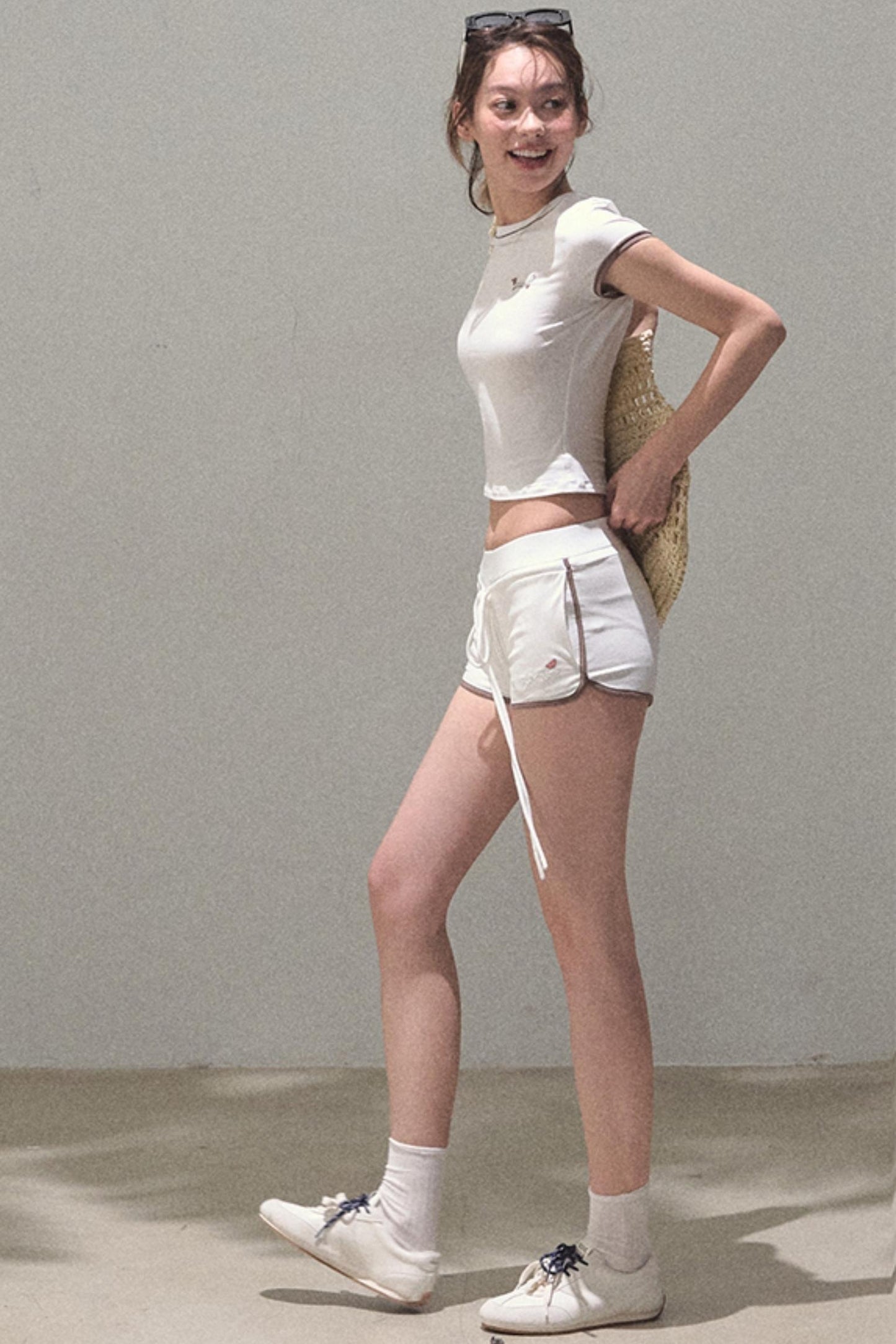 Colorblock Lace-Up Top Set-Up