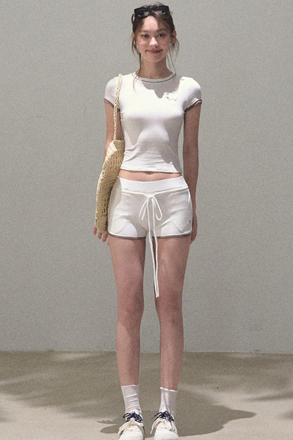 Colorblock Lace-Up Top Set-Up