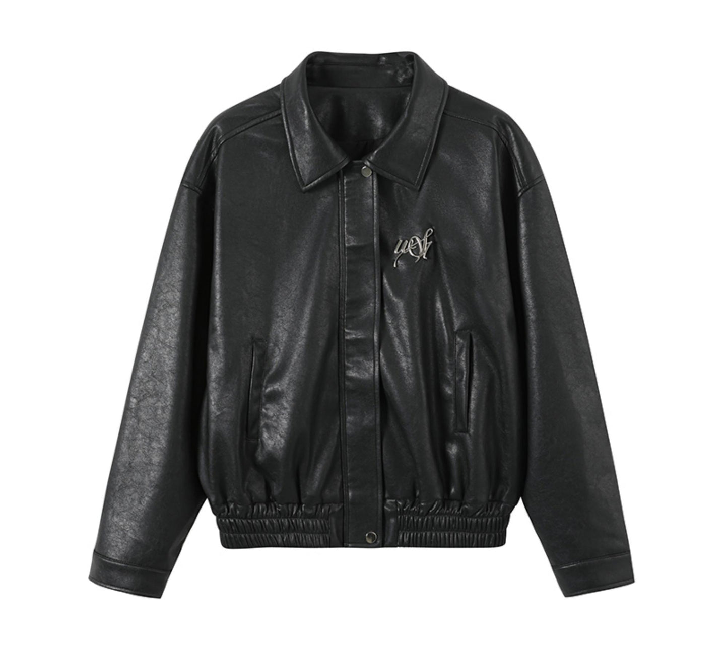 Black Leather Jacket & Butterfly Slip Dress Set-Up