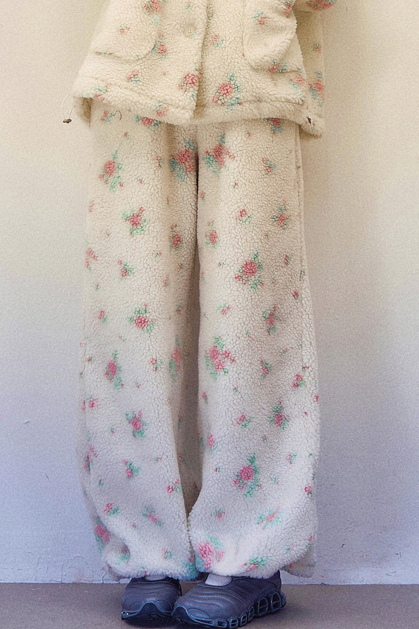 Floral Wool Jacket Pants Set-Up