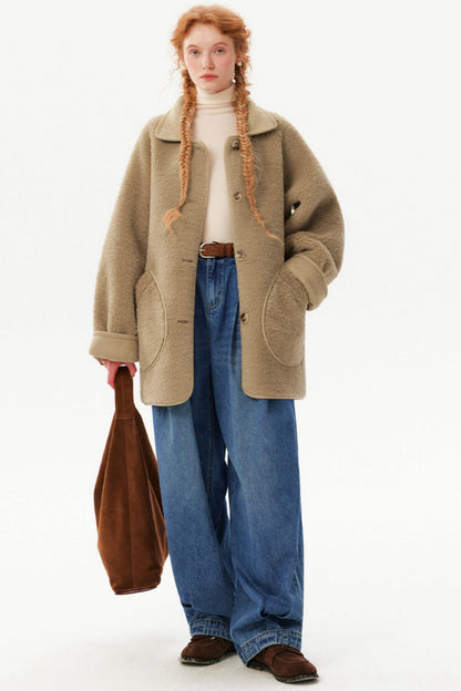 Retro Suede Lamb Wool Coat