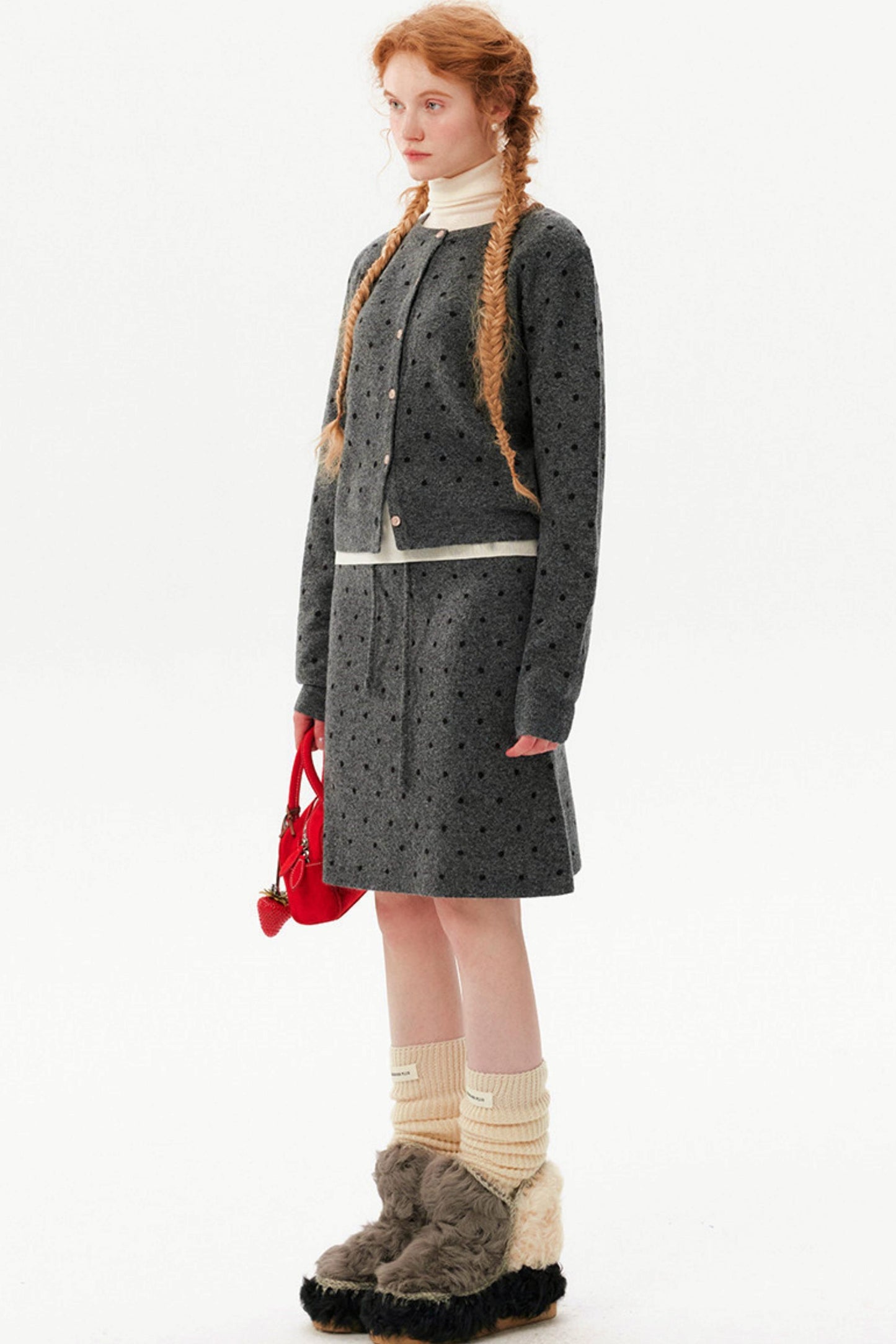 Romantic Polka Dot Cardigan Set-Up