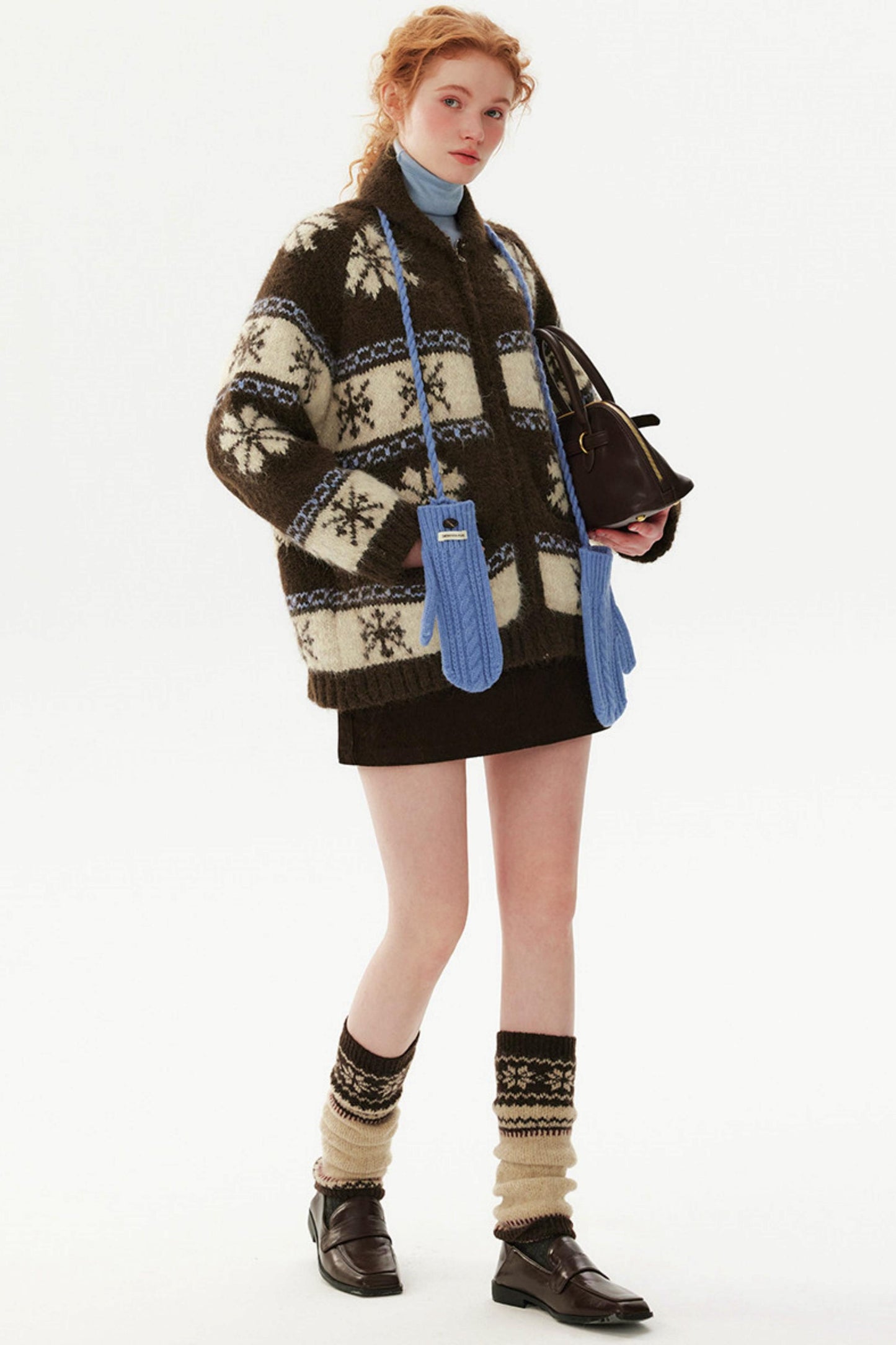 Retro Snowflake Zipper Jacket