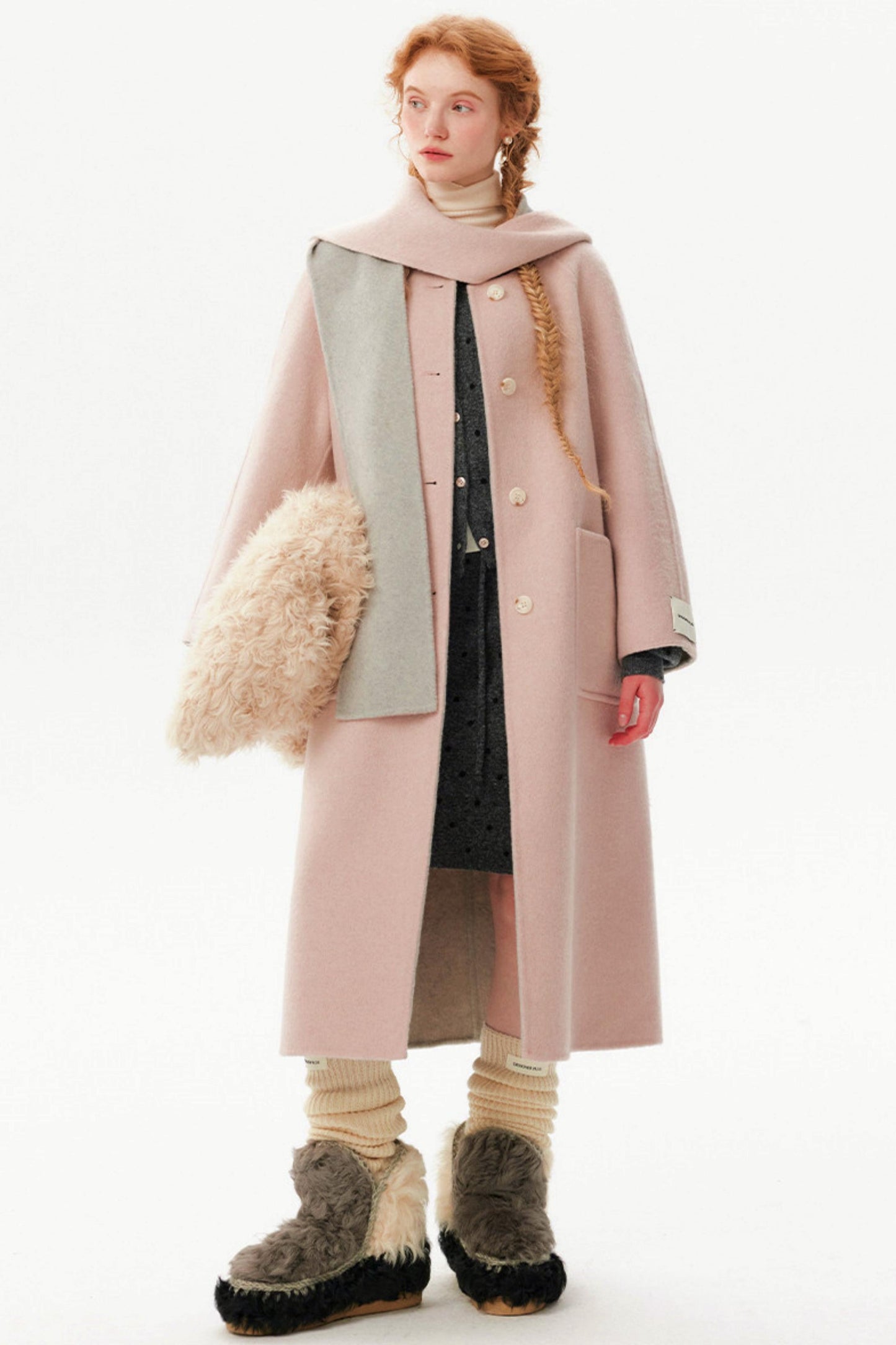 Silk Wool Reversible Scarf Coat