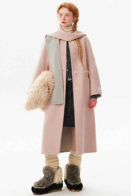 Silk Wool Reversible Scarf Coat