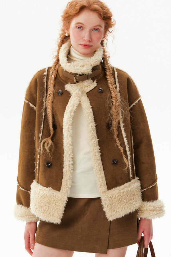 Retro Faux Shearling Coat