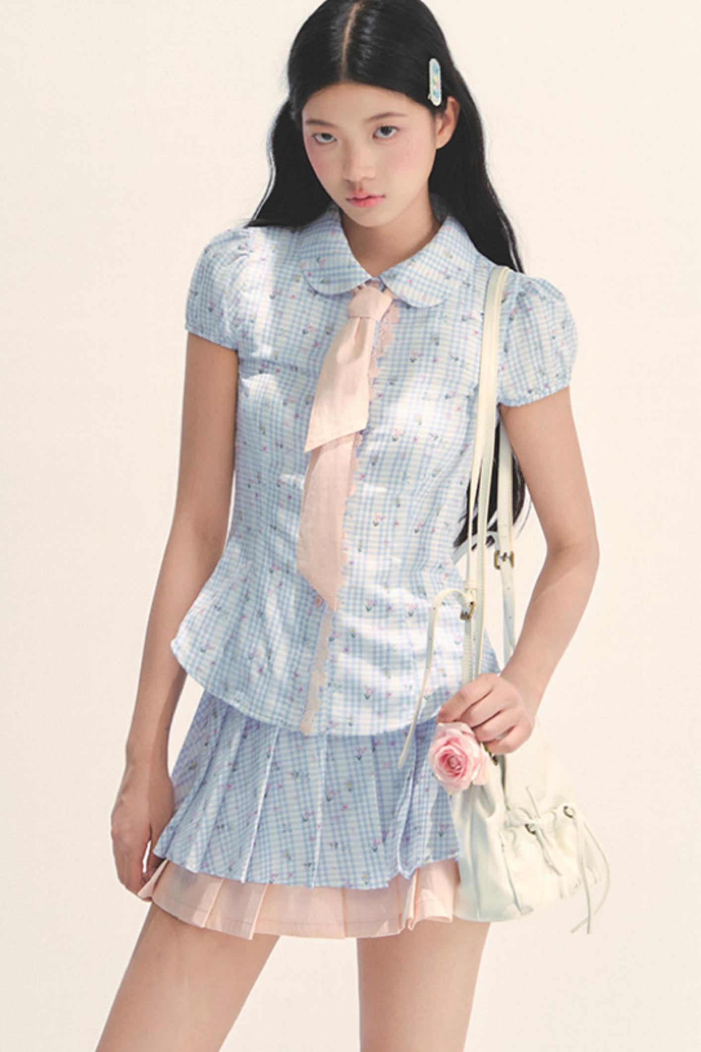 Holiday Floral Plaid Set