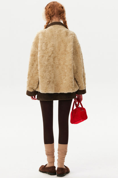 Color-Blocked Reversible Wool Jacket