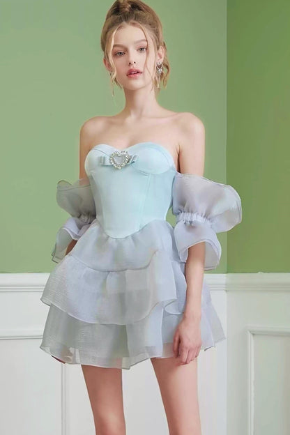 Blue Fairy Fishbone Tutu Dress