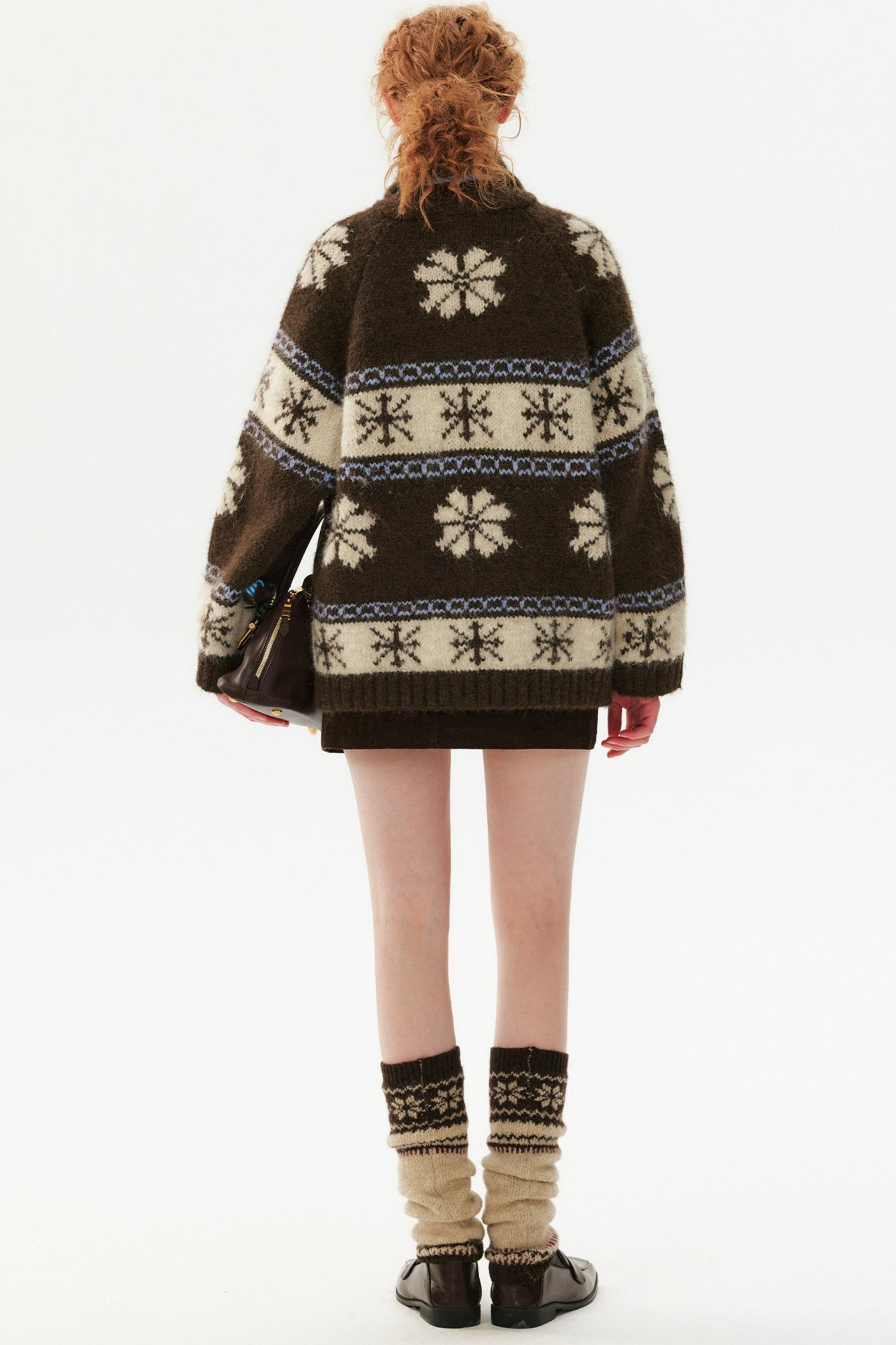 Retro Snowflake Zipper Jacket