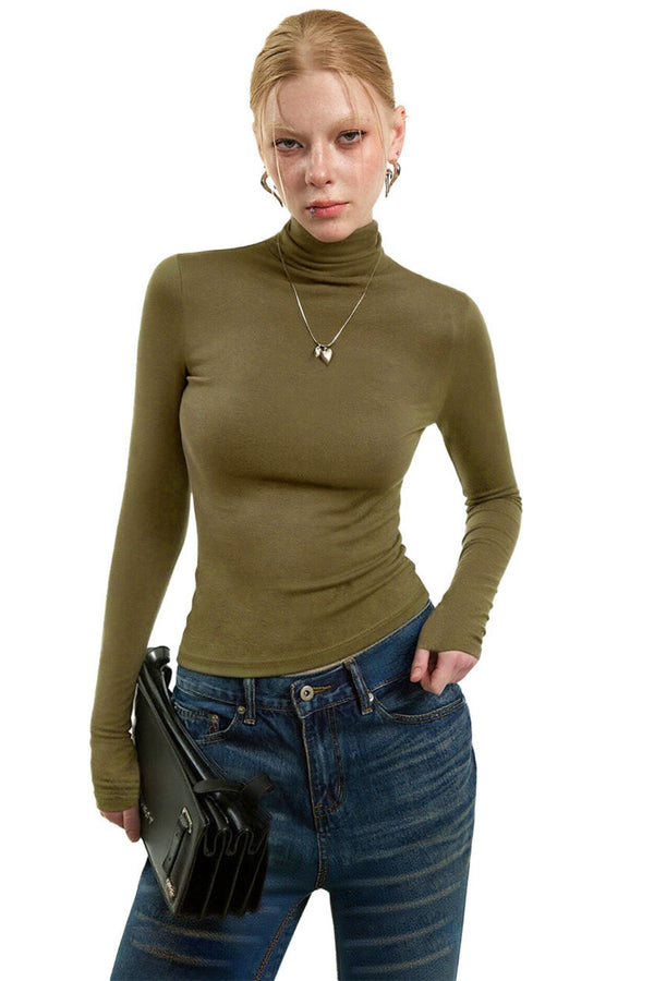 Black High-Neck Layering Top