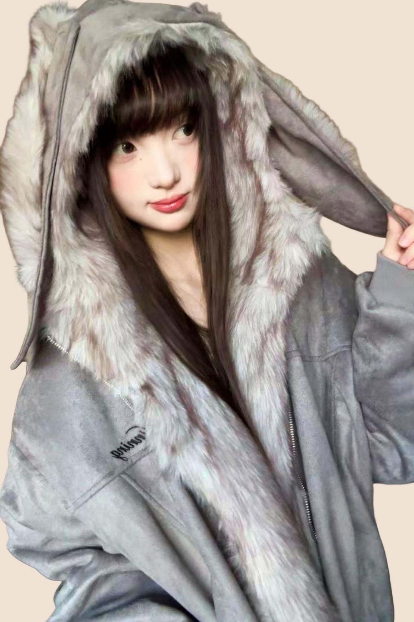 Hooded Bunny Ear Cardigan Jacket
