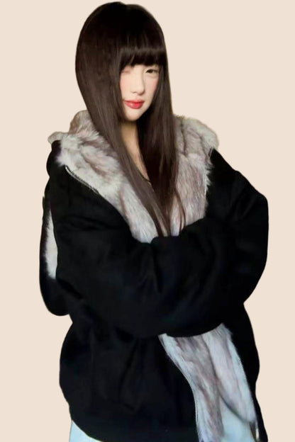 Hooded Bunny Ear Cardigan Jacket