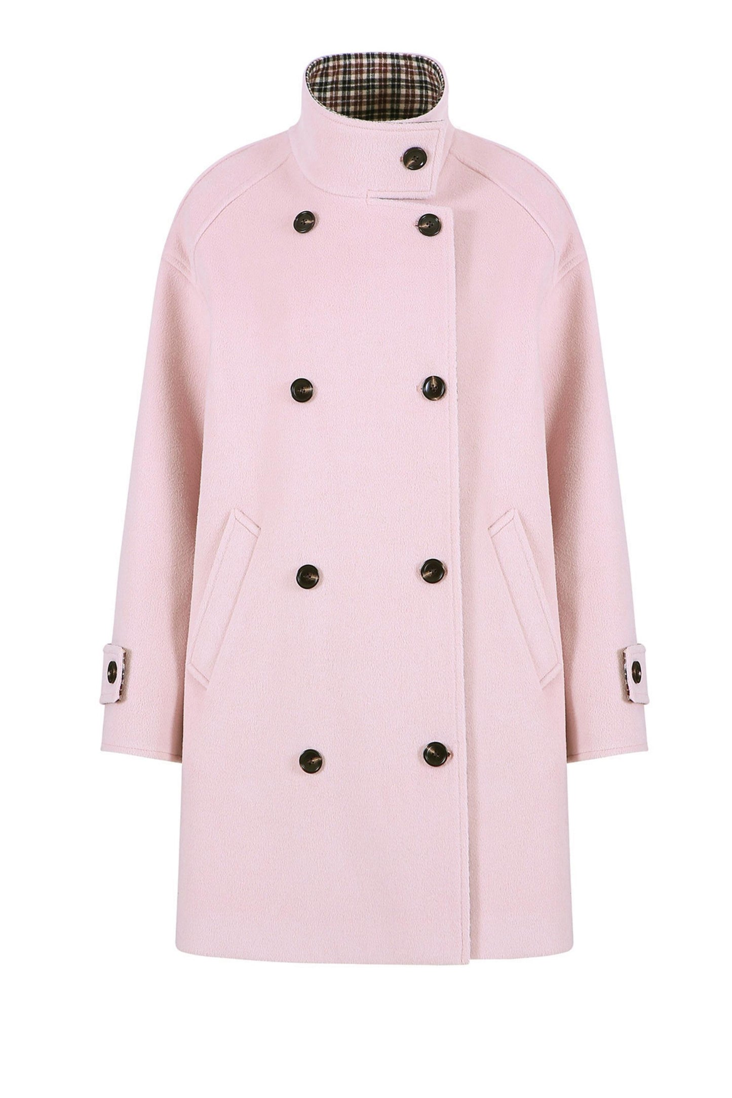 Misty Island Plaid Woolen Coat