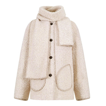 Soft Beige Woolen Coat Set
