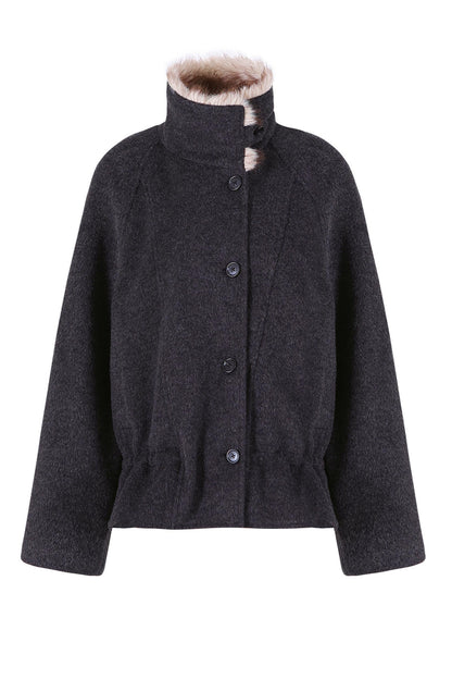 Sunset Wool Fur Collar Coat