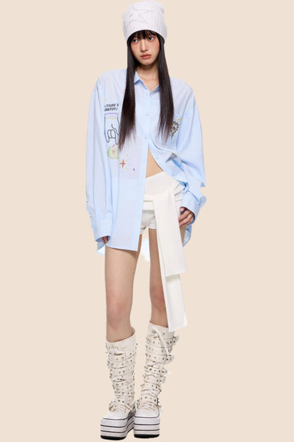 Striped Sunscreen Long Sleeve Shirt