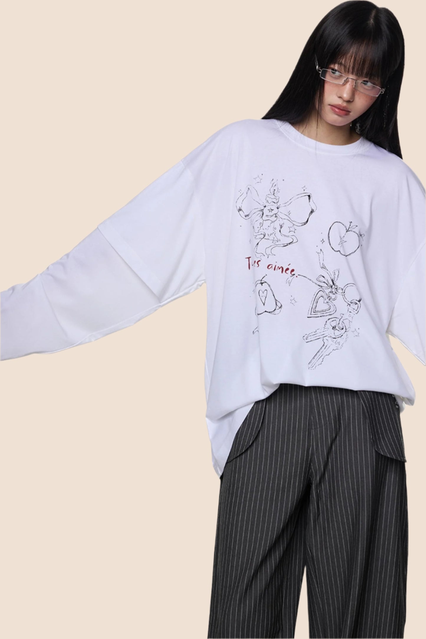 White Long Sleeve Tee