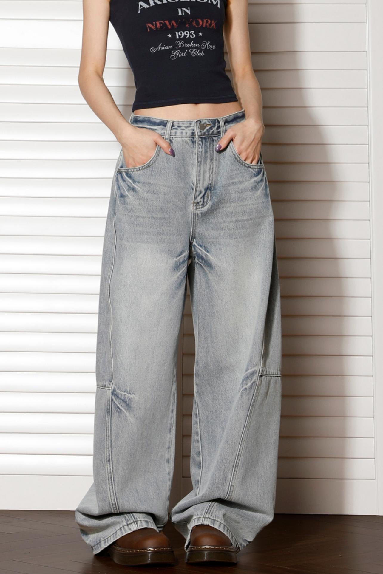 Retro High-Waisted Wide-Leg Jeans
