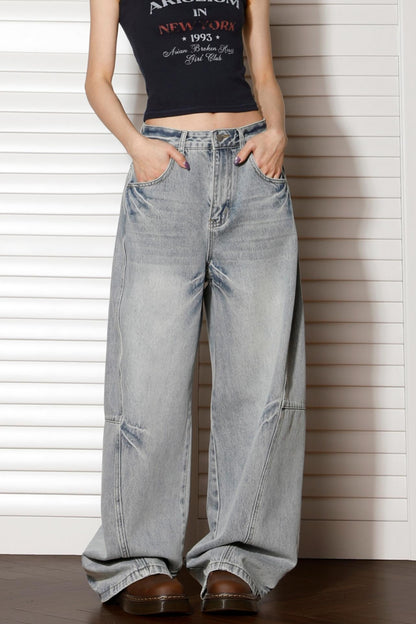 Retro High-Waisted Wide-Leg Jeans