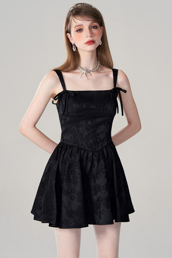 Chic Jacquard Double Strap Dress