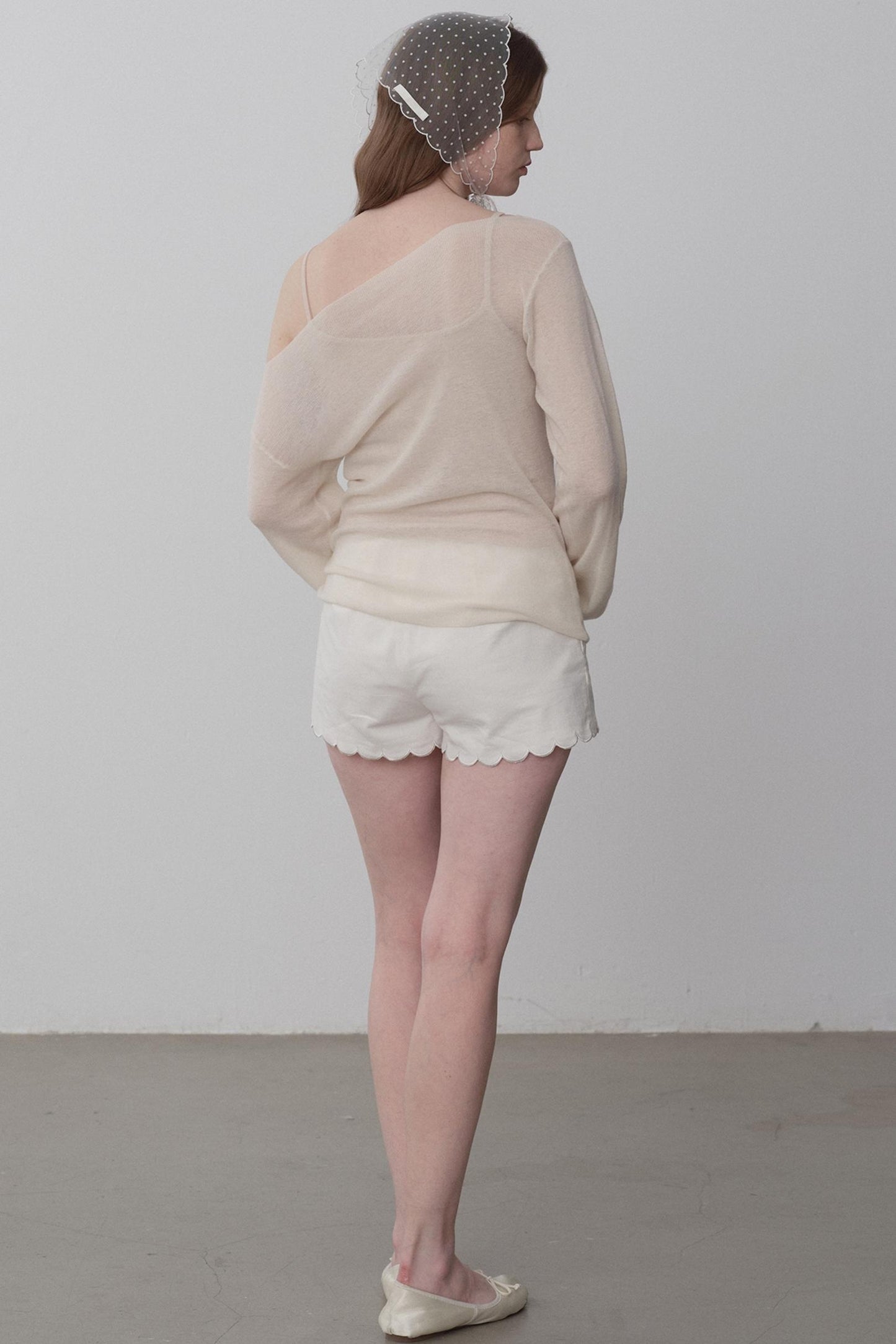 White Tea Chiffon Knit Top