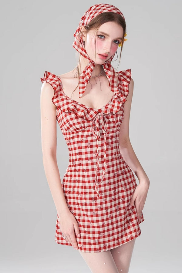 Vintage Rose Halter Dress