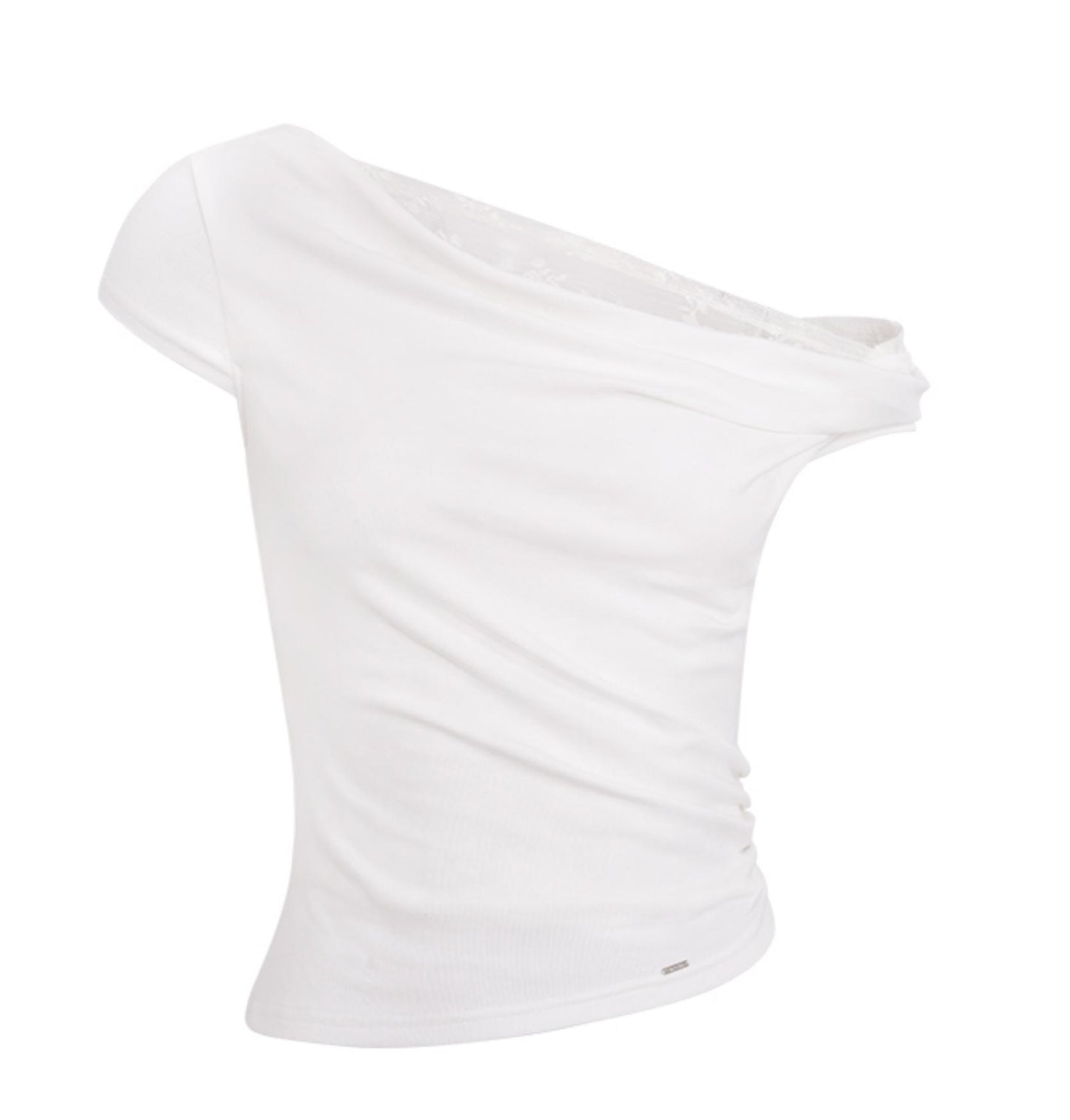 Asymmetric Lace Petal Tee