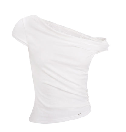 Asymmetric Lace Petal Tee