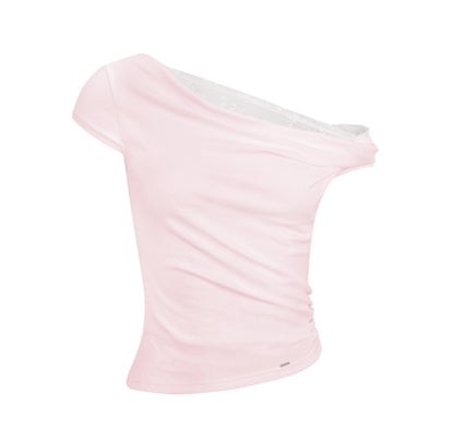 Asymmetric Lace Petal Tee