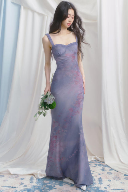 Purple Pleated Summer Dress