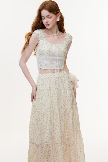 Floral Lace Summer Skirt Set-Up