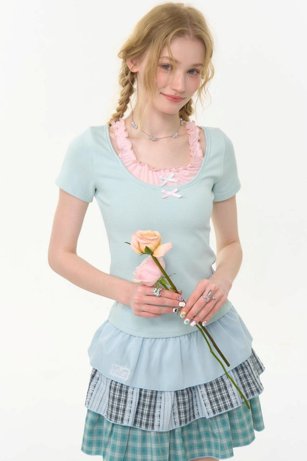 Retro Bow Halter Tee