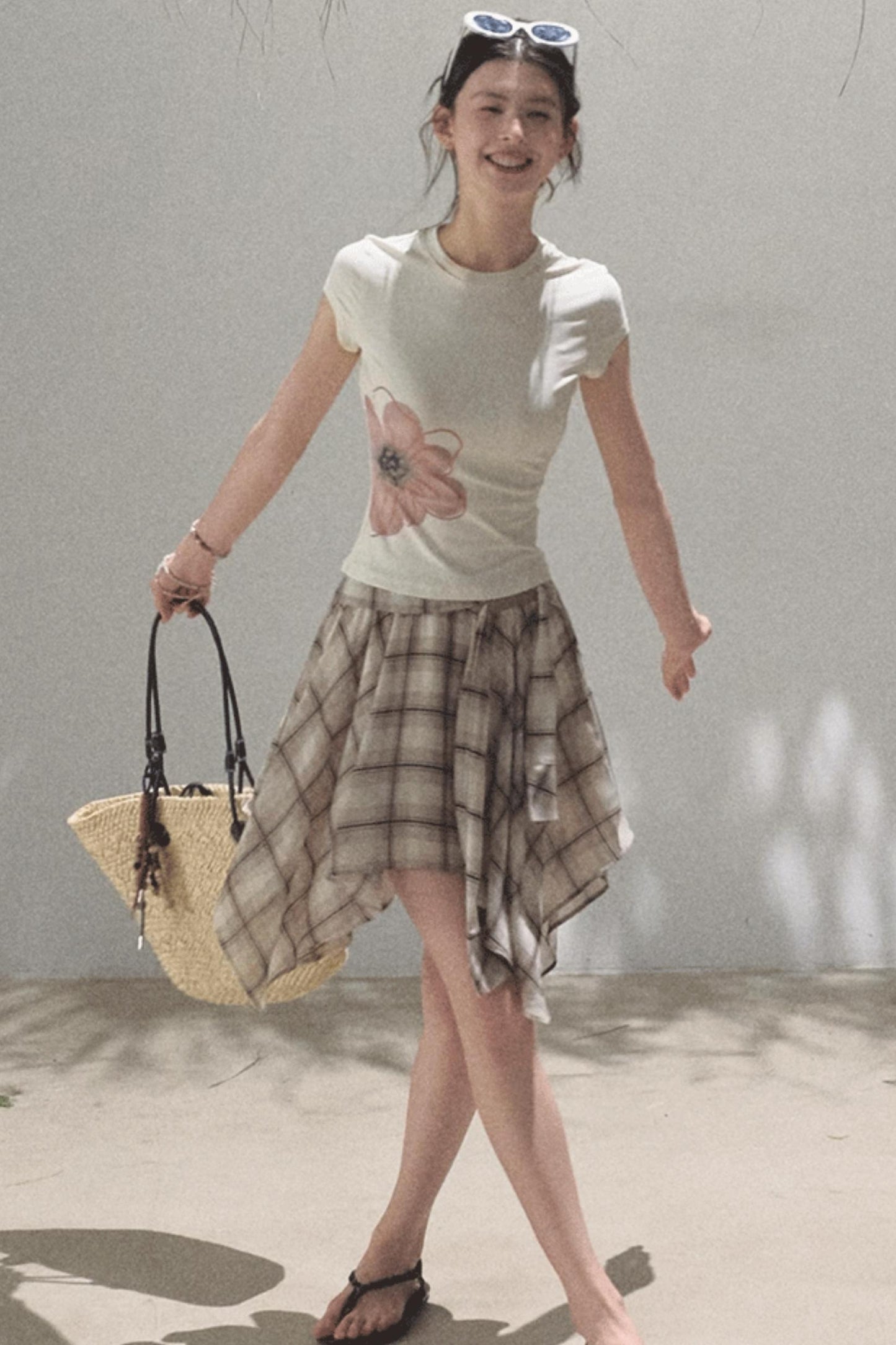 Love Ripple Plaid Skirt