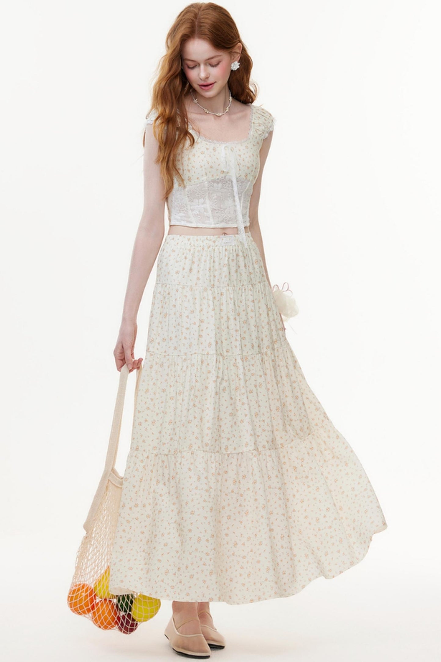 Floral Lace Summer Skirt Set-Up