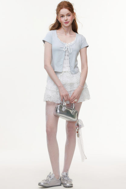 Color Block Knit V-Neck Top