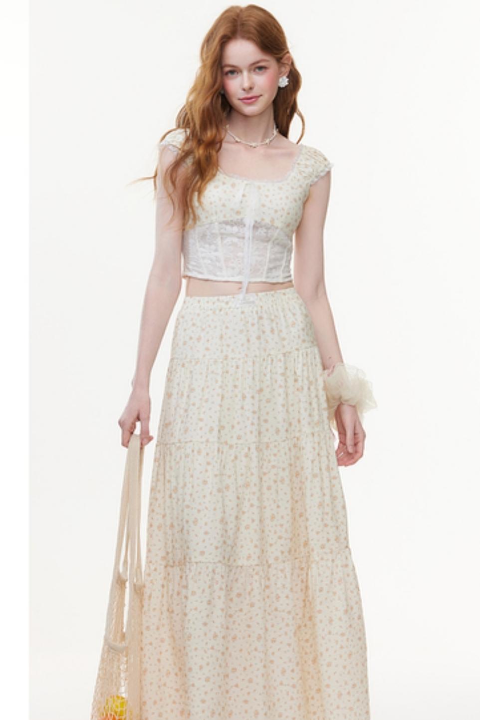 Floral Lace Summer Skirt Set-Up