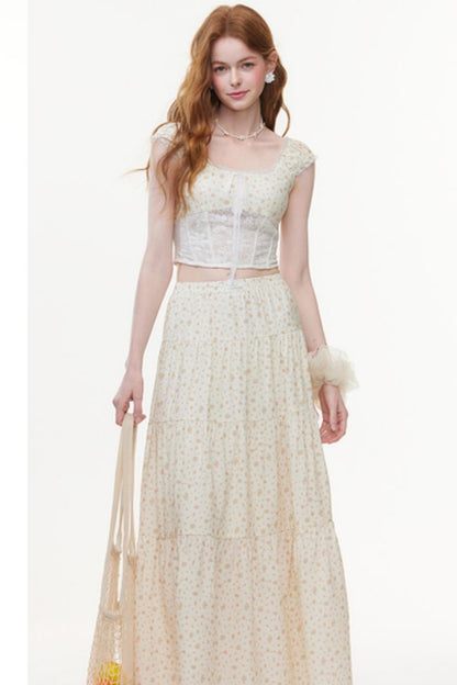 Floral Lace Summer Skirt Set-Up