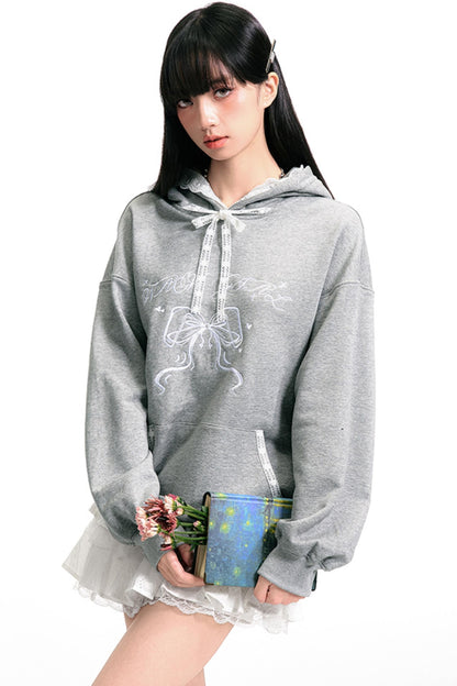 Lace Bow Sweatshirt