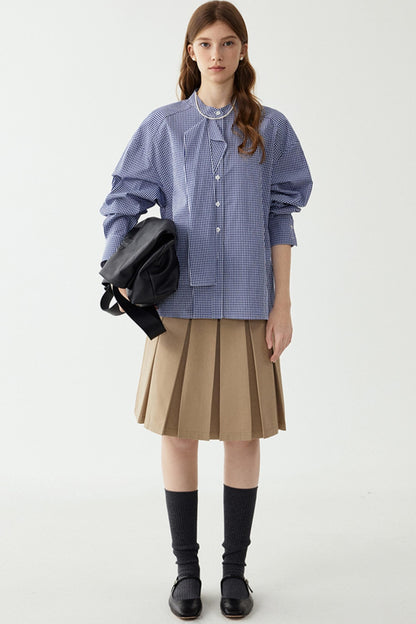 Blue Checkered Blouse