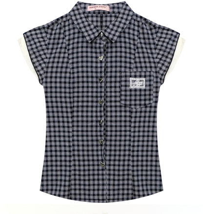 Vintage Checkered Slim Short Top