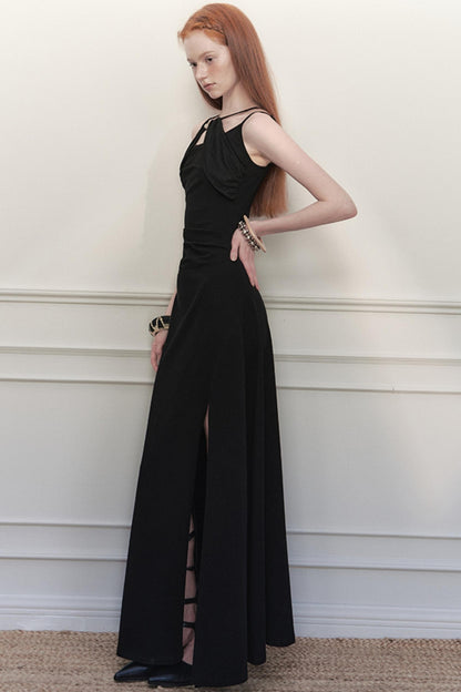 Nightshade Irregular Halter Dress