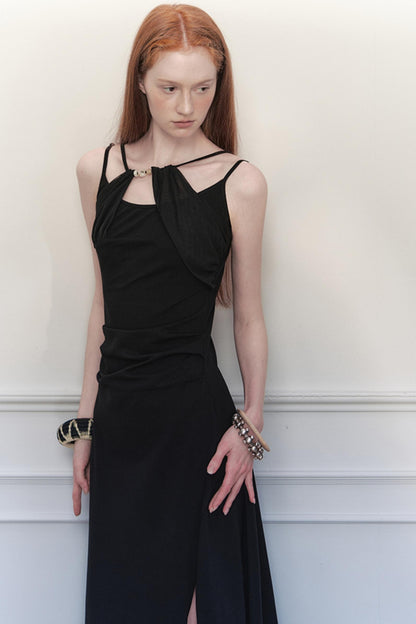 Nightshade Irregular Halter Dress